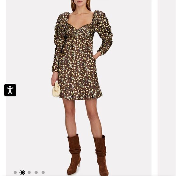 New AUTUMN ADEIGBO Bridgette Puff-Sleeve Mini Dress Size 4 - Picture 12 of 12